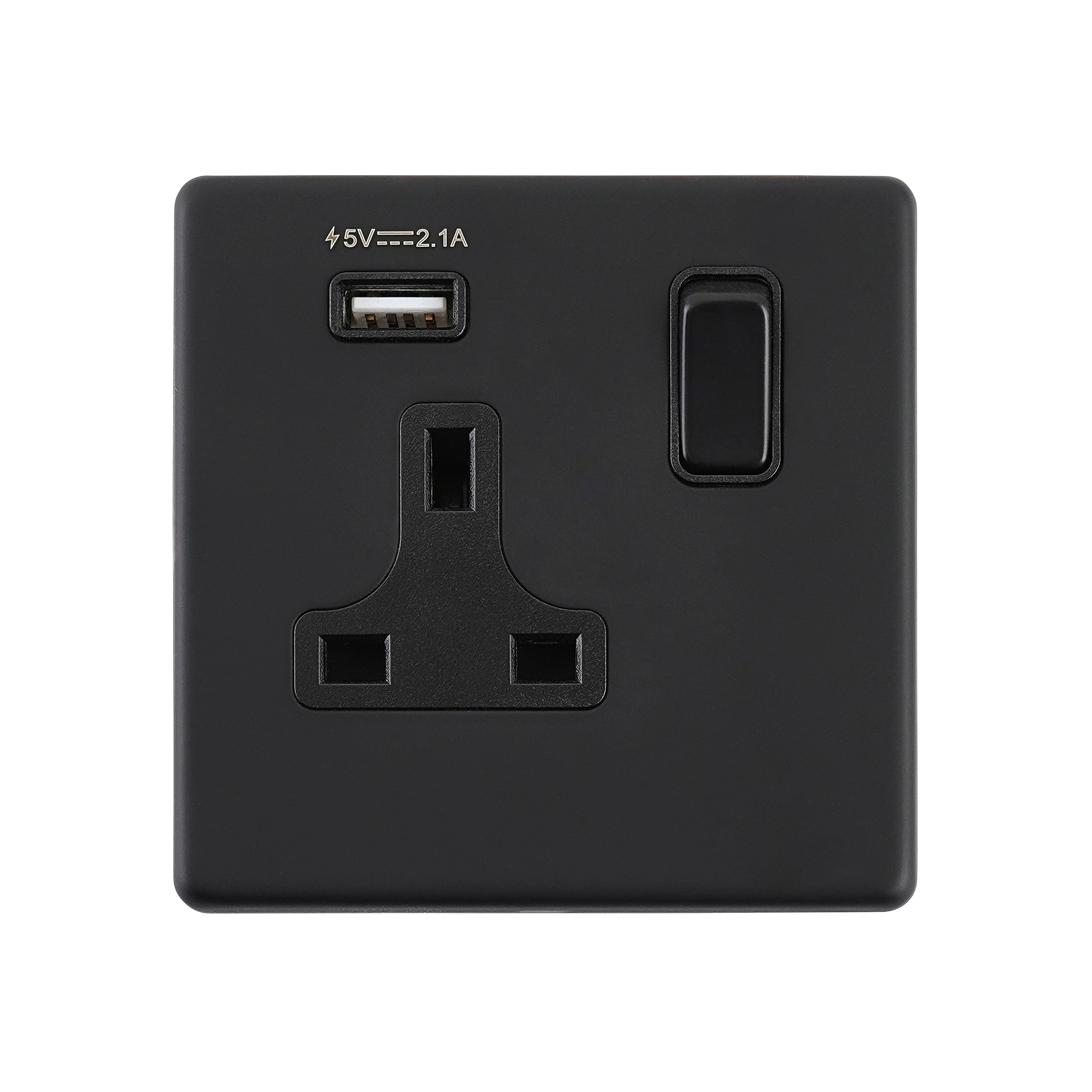 Saxby SL413BLB 13A 1G DP Switched Socket with 2.1V USB
