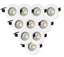 Ansell Prism Pro CCT LED Downlight – Fire Rated, IP65 Waterproof, Dual Wattage + White Bezels– White (10 Pack, APRIP/1/MP1)