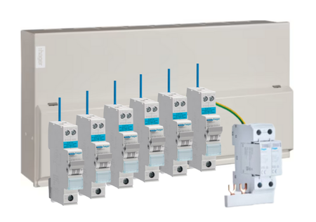 Hager 12-Way Consumer Unit with Surge Protection + 9 RCBOs Bundle (VML112SPD)