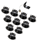 PACK OF 10 - Saxby 80248 Speculo Anti-Glare LED Downlight IP65 50W  Matt Black Finish, Waterproof & Energy Efficient