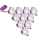 Pack of 10 Knightsbridge MLA RenuLED 6W IP65 Fire-rated LED Downlight with 3 x CCT + White Bezels (RE6CTF)