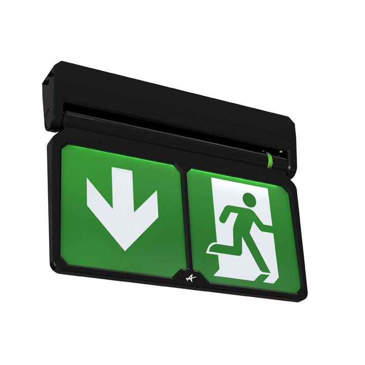 Ansell AADL/3M/BLK Adler Exit Sign – Maintained/Non-Maintained Black LED Lighting