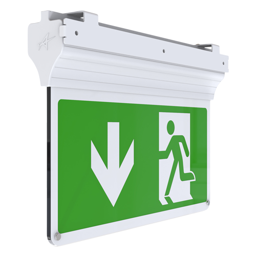 Ansell AE3LED/3M/W/ST Eagle 3-In-1 LED Exit Sign – Self-Test Maintained/Non-Maintained, White Finish