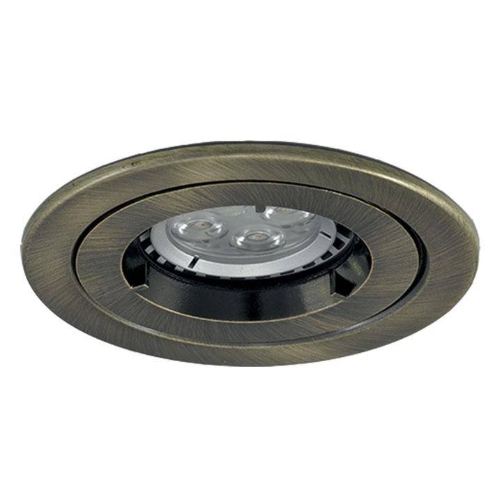 Ansell AMICD/AB iCage Mini GU10 Die-Cast Fire Rated Downlight - Antique Brass Finish