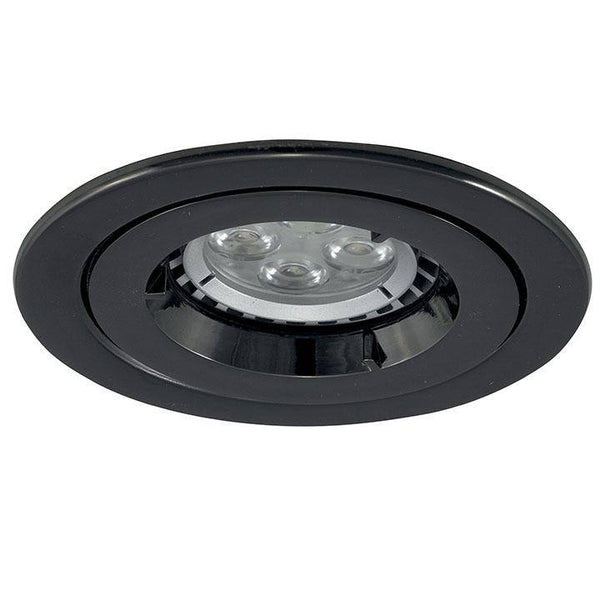 Ansell AMICD/BLC iCage Mini GU10 Fire Rated Downlight - Black Chrome, Die-Cast, Ideal for Residential & Hospitality Use