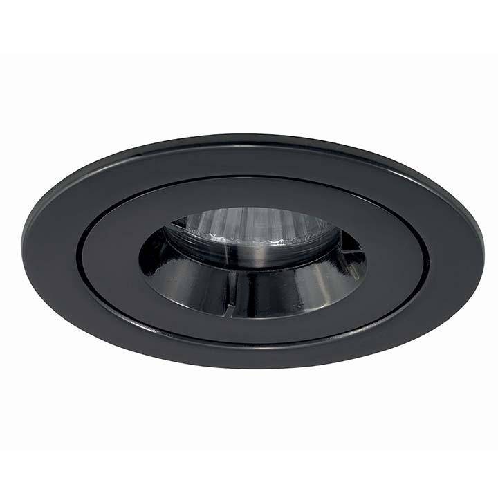 Ansell AMICD/IP65/BLC iCage Mini IP65 GU10 Die-Cast Fire Rated Downlight in Black Chrome