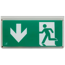Ansell AHARLED/L/AD Harrier IP65 Blade Exit Sign – Double-Sided Arrow Down Legend for Enhanced Visibility