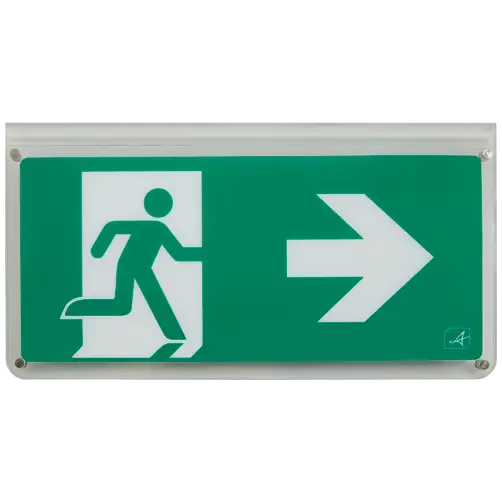 Ansell AHARLED/ALAR Harrier IP65 Blade Exit Sign Double Sided Legend Arrow Left and Right