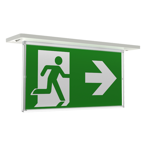 Ansell ARAZLED/LI/3M/DA Razzo Lithium Recessed Exit Sign White – Maintained & Non-Maintained Options, Slim Profile, DALI Emergency, 3-Hour Duration