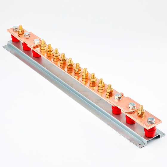 Mixed EBAR14-2 EARTH BARS- 840mm 14 WAY COPPER BAR + Twin Test Link