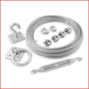 Mixed CWKIT  1 x 30M Cat Wire (3mm), 4 x Wire Grips, 2 x Wire Thimbles, Strainer, Ring on Plate & Hook on Plate