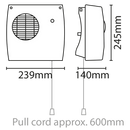 Eterna DFHT2KW 2kW adjustable downflow heater with runback timer