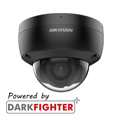 Hikvision DS-2CD2186G2-ISU(2.8MM)/BLACK 8MP AcuSense internal dome, 2.8mm lens, H.265+, DC12V & PoE, WDR, 30m IR, built in speaker and alarm