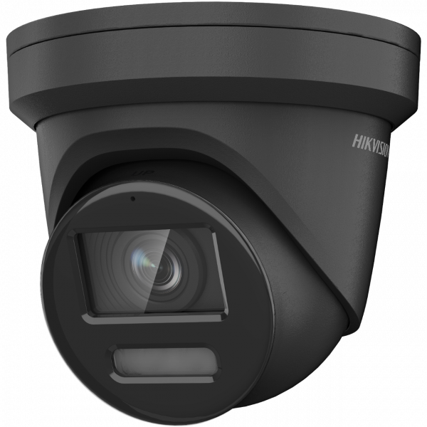 Hikvision DS-2CD2387G2-LU(2.8mm)(C)(BLACK) 8MP AcuSense & ColorVu external turret, 2.8mm lens, 
IP67, H.265+, DC12V & PoE, WDR, built in microphone