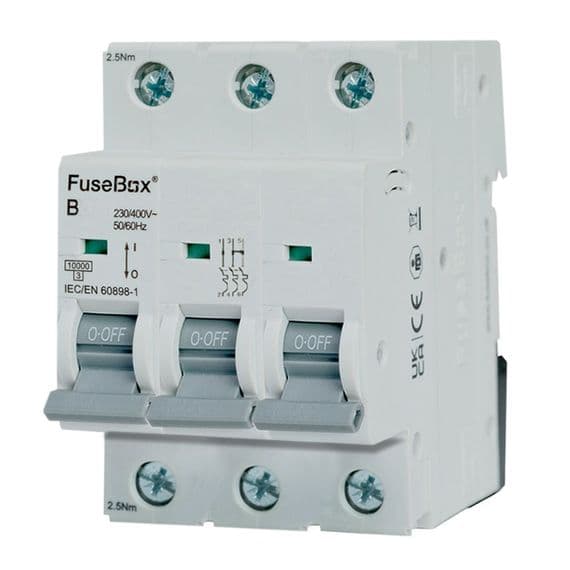 Fusebox MT10B203 3 Phase, MCB, Triple Pole 20A 10kA,Curve B