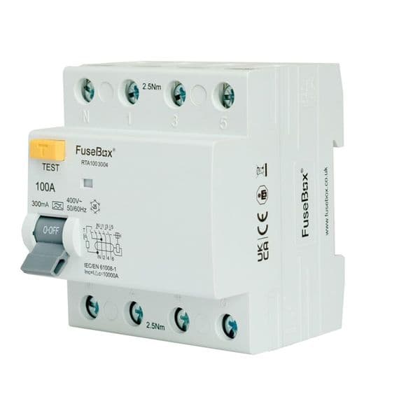 Fusebox RTA1003004 3 Phase, RCD, 100A 300mA, 4P, Type A