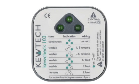 Kewtech KEWCHECK 103 Plug In Socket Tester + Buzzer