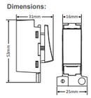 Forum Lighting CUL-44764 Kinetic Slim Click Grid Switch Gloss White