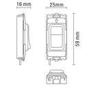 Forum Lighting CUL-42496 1 Gang Slim Grid Kinetic Switch On/Off Module Black