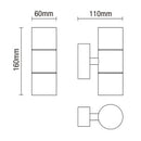 Forum Lighting ZN-20941-ANTH-65 Leto 2 Light Up and Down Outdoor Wall Light – Anthracite