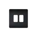 Forum Lighting CUL-42502 2 Gang Kinetic Switch Surround For Slim Grid Black