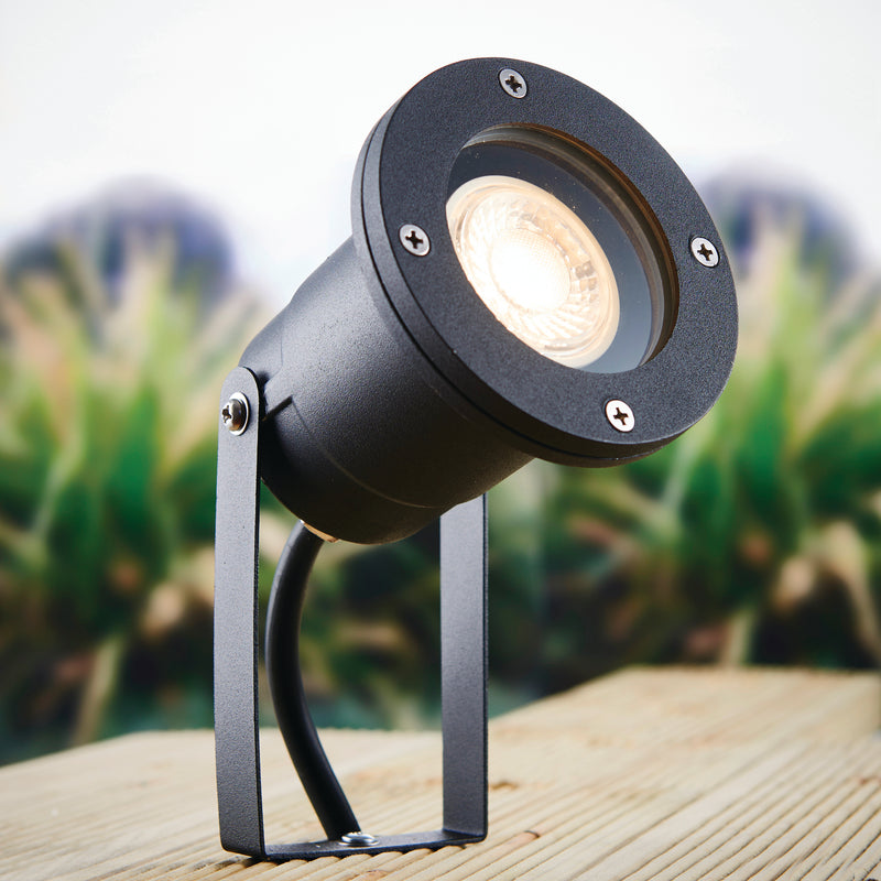 Saxby POLGU10 7W Opaz MV IP65 Dimmable Spike Light - Black