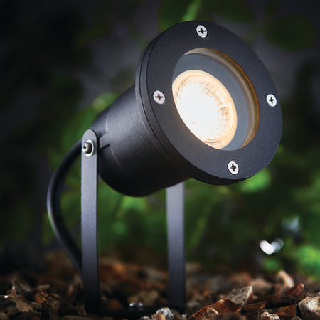 Saxby POLGU10 7W Opaz MV IP65 Dimmable Spike Light - Black