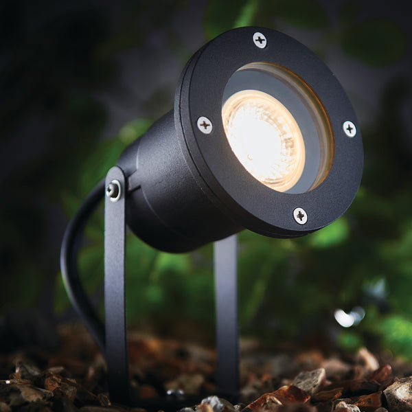 Saxby POLGU10 7W Opaz MV IP65 Dimmable Spike Light - Black