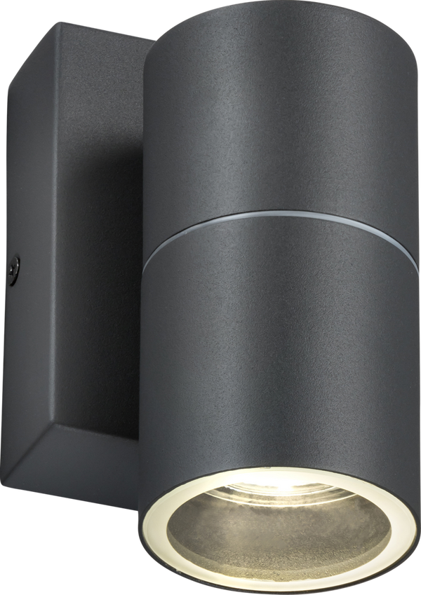 Knightsbridge MLA OWALL1AP 230V IP54 GU10 Fixed Single Wall Light with Photocell Sensor - Anthracite