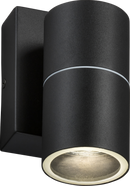 Knightsbridge MLA OWALL1BKP 230V IP54 GU10 Fixed Single Wall Light with Photocell Sensor - Black