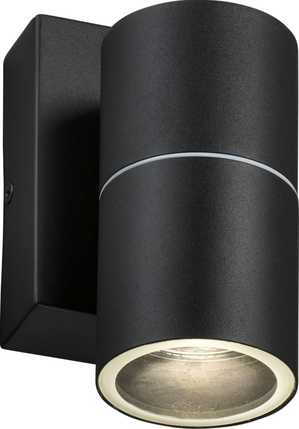 Knightsbridge MLA OWALL1BKP 230V IP54 GU10 Fixed Single Wall Light with Photocell Sensor - Black