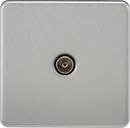 Knightsbridge MLA SF0100BC Screwless 1G TV Outlet (Non-Isolated) - Brushed Chrome