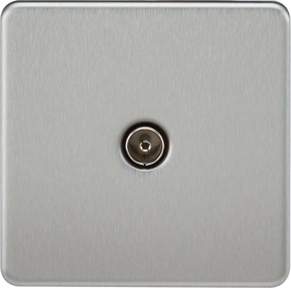 Knightsbridge MLA SF0100BC Screwless 1G TV Outlet (Non-Isolated) - Brushed Chrome