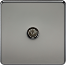 Knightsbridge MLA SF0100BN Screwless 1G TV Outlet (Non-Isolated) - Black Nickel