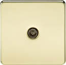 Knightsbridge MLA SF0100PB Screwless 1G TV Outlet (Non-Isolated) - Polished Brass