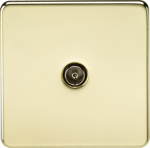 Knightsbridge MLA SF0100PB Screwless 1G TV Outlet (Non-Isolated) - Polished Brass