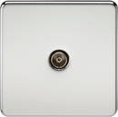 Knightsbridge MLA SF0100PC Screwless 1G TV Outlet (Non-Isolated) - Polished Chrome