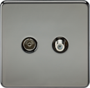 Knightsbridge MLA SF0140BN Screwless TV & SAT TV Outlet (Isolated) - Black Nickel