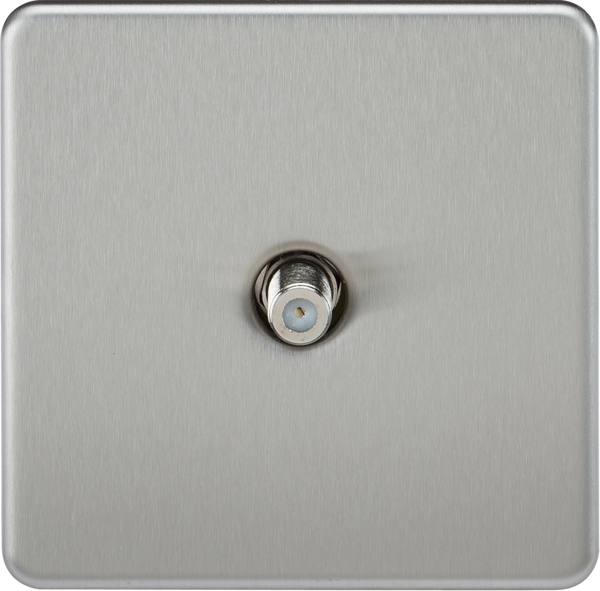 Knightsbridge MLA SF0150BC Screwless 1G SAT TV Outlet (Non-Isolated) - Brushed Chrome