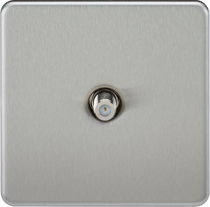 Knightsbridge MLA SF0150BC Screwless 1G SAT TV Outlet (Non-Isolated) - Brushed Chrome