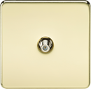 Knightsbridge MLA SF0150PB Screwless 1G SAT TV Outlet (Non-Isolated) - Polished Brass