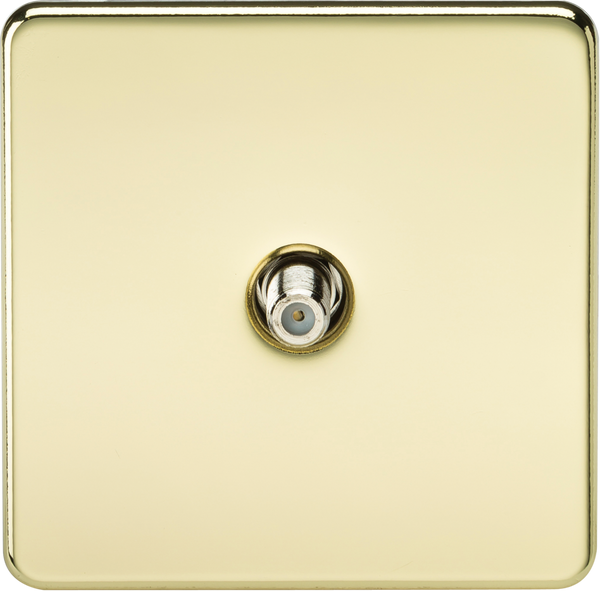 Knightsbridge MLA SF0150PB Screwless 1G SAT TV Outlet (Non-Isolated) - Polished Brass