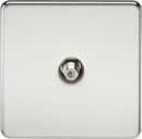Knightsbridge MLA SF0150PC Screwless 1G SAT TV Outlet (Non-Isolated) - Polished Chrome