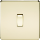 Knightsbridge MLA SF1200PB Screwless 10AX 1G Intermediate Switch - Polished Brass