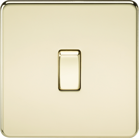 Knightsbridge MLA SF1200PB Screwless 10AX 1G Intermediate Switch - Polished Brass