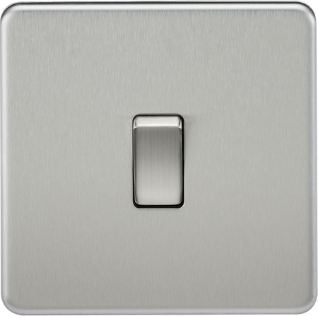 Knightsbridge MLA SF2000BC Screwless 10AX 1G 2-Way Switch - Brushed Chrome