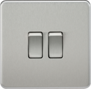 Knightsbridge MLA SF3000BC Screwless 10AX 2G 2-Way Switch - Brushed Chrome