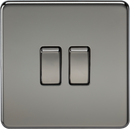 Knightsbridge MLA SF3000BN Screwless 10AX 2G 2-Way Switch - Black Nickel