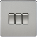 Knightsbridge MLA SF4000BC Screwless 10AX 3G 2-Way Switch - Brushed Chrome