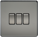 Knightsbridge MLA SF4000BN Screwless 10AX 3G 2-Way Switch - Black Nickel